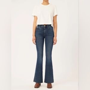 DL1961 Denim Bridget Boot Denim Jean Size 30 High Rise Crop Dark Wash Seacliff